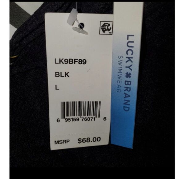 Lucky Brand Sz Large black bralette top & side Tie bottom 2 piece Bikini… - Picture 10 of 13